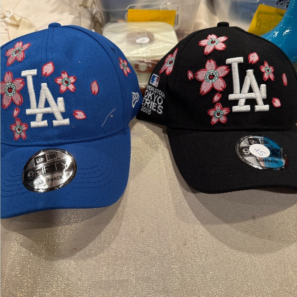 LA Embroidered Floral Caps
